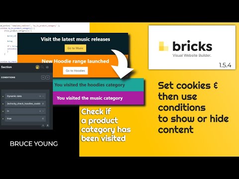 How to set a cookie, in this example a product category, and then use a condition in Bricks Builder